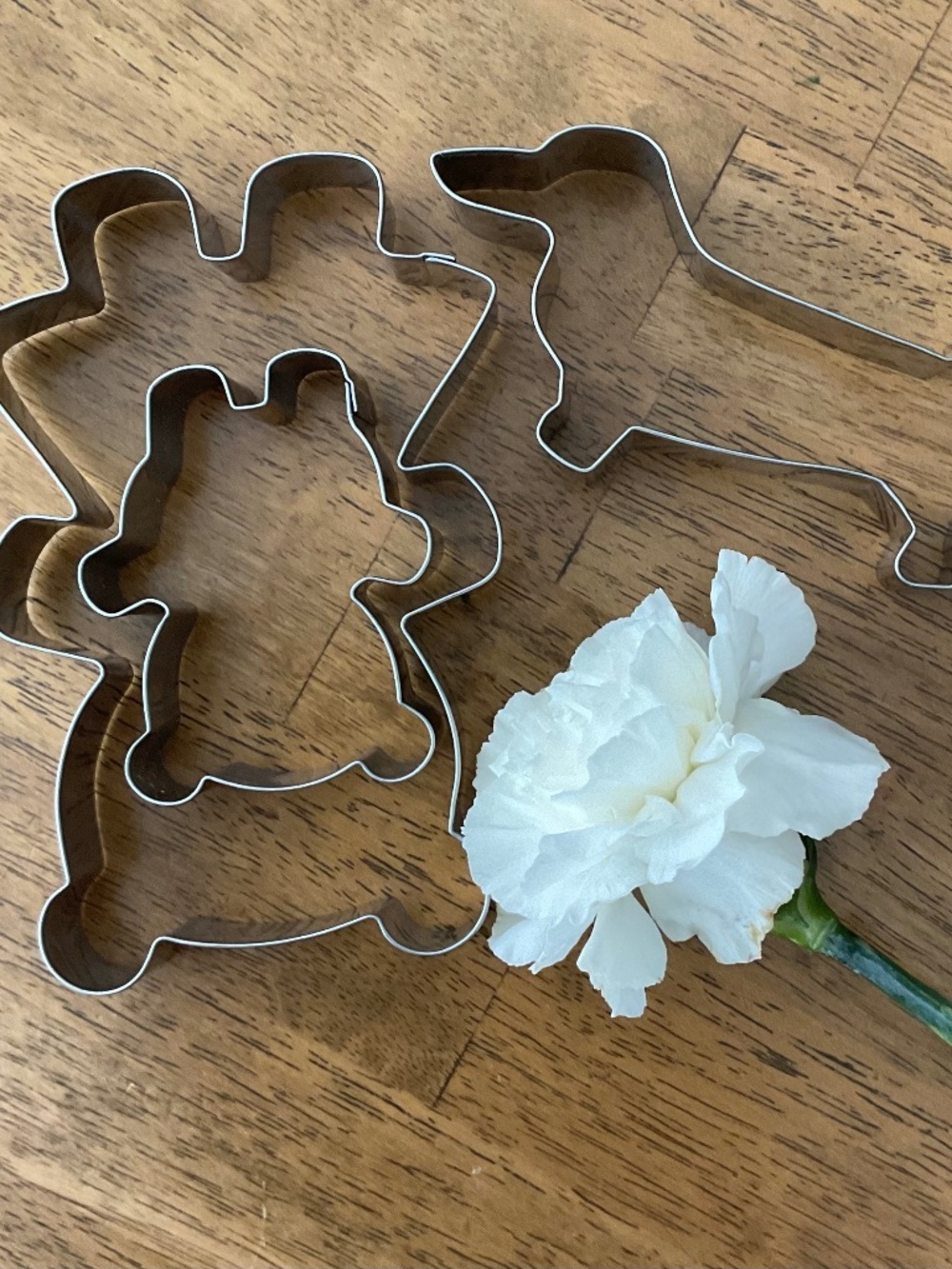 3 piece cute cookie cutters, mom and baby bears and doggie